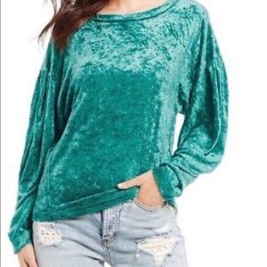 Free People We the Free velvet sweatshirt Size XS
